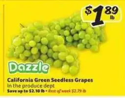 Winn Dixie Dazzle California Green Seedless Grapes offer