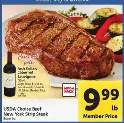 Safeway USDA CHOICE Beef New York Strip Steak offer