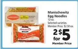 Safeway Manischewitz Egg Noodles offer