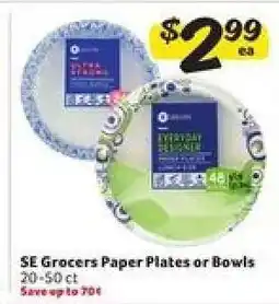 Winn Dixie SE Grocers Paper Plates or Bowls offer