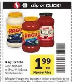 Safeway Ragú Pasta offer