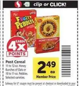 Safeway Post Cereal offer
