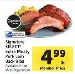 Safeway Signature SELECT Extra Meaty Pork Loin Back Ribs offer