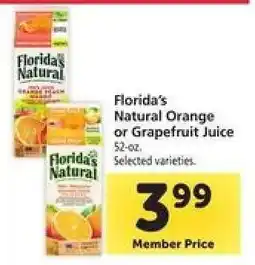 Safeway Florida's Natural Orange or Grapefruit Juice offer