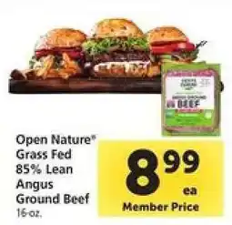 Safeway Open Nature Grass Fed 85% Lean Angus Ground Beef offer