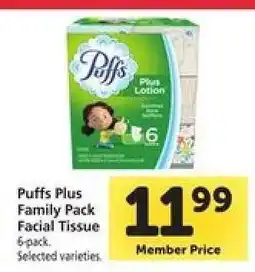 Safeway Puffs Plus Family Pack Facial Tissue offer