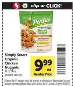 Safeway Simply Smart Organic Chicken Nuggets offer