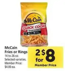 Safeway McCain Fries or Rings offer