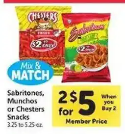 Safeway Sabritones, Munchos or Chesters Snacks offer