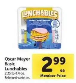 Safeway Oscar Mayer Basic Lunchables offer