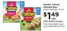 Kroger Quaker Chewy Granola Bars offer