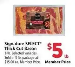 Safeway Signature SELECT Thick-Cut Bacon offer