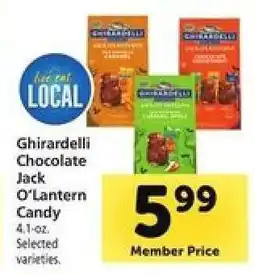 Safeway Ghirardelli Chocolate Jack O'Lantern Candy offer