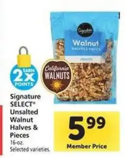 Safeway Signature SELECT Unsalted Walnut Halves & Pieces offer
