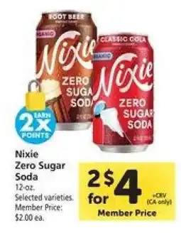 Safeway Nixie Zero Sugar Soda offer