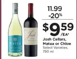 Kroger Josh Cellars, Matua or Chloe offer