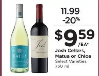 Kroger Josh Cellars, Matua or Chloe offer