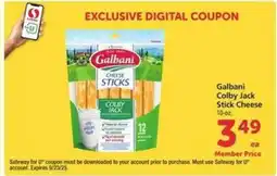 Safeway Galbani Colby Jack Stick Cheese offer