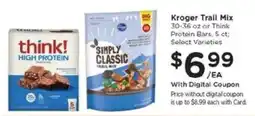 Kroger Kroger Trail Mix or Think Protein Bars offer