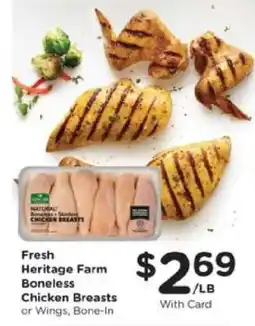 Kroger Fresh Heritage Farm Boneless Chicken Breasts or Wings, Bone-In offer