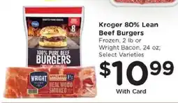 Kroger Kroger 80% Lean Beef Burgers offer