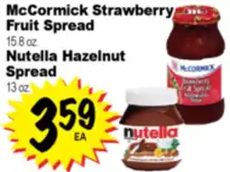 Superior Grocers McCormick Strawberry Fruit Spread 15.8 oz. Nutella Hazelnut Spread 13 oz offer