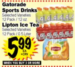 Superior Grocers Gatorade Sports Drinks, 12 Pack / 12 oz. Lipton Ice Tea,12 Pack / 0.5 Liter offer