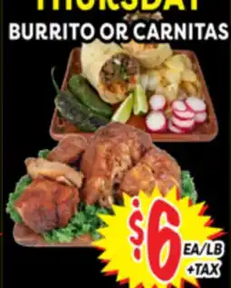 Superior Grocers BURRITO OR CARNITAS offer
