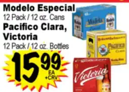 Superior Grocers Modelo Especial, 12 Pack / 12 oz. Cans, Pacifico Clara, Victoria, 12 Pack / 12 oz. Bottles offer