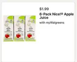 Walgreens 6-Pack Nice! Apple Juice offer