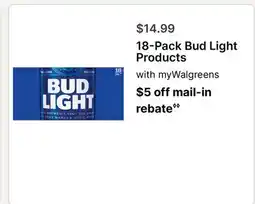 Walgreens 18-Pack Bud Light Products offer