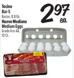 El Super Tocino Bar-S Bacon, 8.8Oz. Huevo Mediano Medium Eggs Grade A or AA, 12 Ct offer