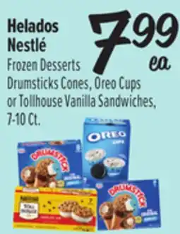El Super Nestlé Frozen Desserts Drumsticks Cones, Oreo Cupsor Tollhouse Vanilla Sandwiches offer