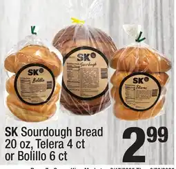 Super King Markets SK Sourdough Bread 20 oz, Telera 4 ct or Bolillo 6 ct offer