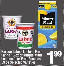 Super King Markets Karoun Labne, Lactose Free Labne 16 oz or Minute Maid Lemonade or Fruit Punches 59 oz offer
