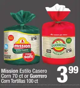 Super King Markets Mission Estilo Casero Corn 70 ct or Guerrero Corn Tortillas 100 ct offer