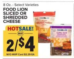 Food Lion FOOD LION SLICED OR SHREDDED CHEESE offer