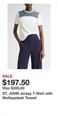 Nordstrom ST. JOHN Jersey T-Shirt with Multieyelash Tweed offer