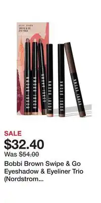 Nordstrom Bobbi Brown Swipe & Go Eyeshadow & Eyeliner Trio (Nordstrom Exclusive) (Limited Edition) $102 Value offer