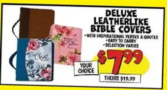 Ollie's DELUXE LEATHERLIKE BIBLE COVERS offer