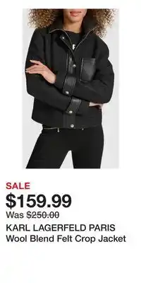 Nordstrom KARL LAGERFELD PARIS Wool Blend Felt Crop Jacket offer