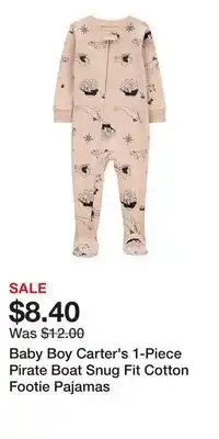 Kohl's Baby Boy Carter's 1-Piece Pirate Boat Snug Fit Cotton Footie Pajamas offer