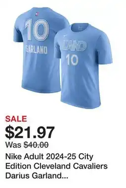 Dick's Sporting Goods Nike Adult 2024-25 City Edition Cleveland Cavaliers Darius Garland #10 T-Shirt offer