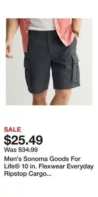 Kohl's Men's Sonoma Goods For Life 10 in. Flexwear Everyday Ripstop Cargo Shorts offer