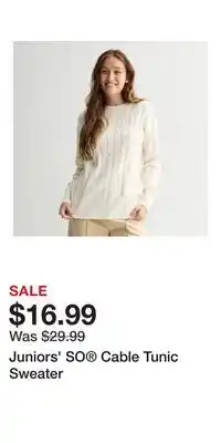 Kohl's Juniors' SO Cable Tunic Sweater offer