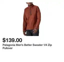 Dick's Sporting Goods Patagonia Men's Better Sweater 1/4 Zip Pullover offer