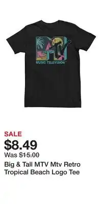 Kohl's Big & Tall MTV Mtv Retro Tropical Beach Logo Tee offer