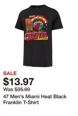 Dick's Sporting Goods 47 Men's Miami Heat Black Franklin T-Shirt offer