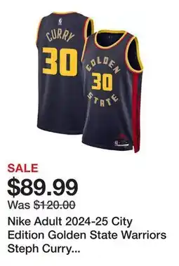 Dick's Sporting Goods Nike Adult 2024-25 City Edition Golden State Warriors Steph Curry #30 Jersey offer
