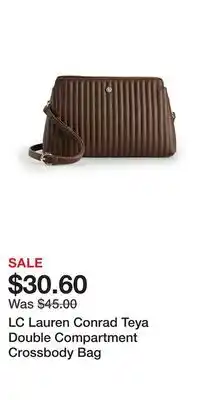 Kohl's LC Lauren Conrad Teya Double Compartment Crossbody Bag offer